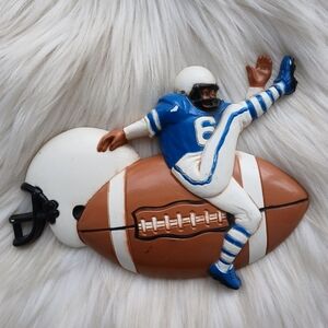 Vintage Burwood Football Player Helmet Plastic Wall Hanging Decor Decoration vtg